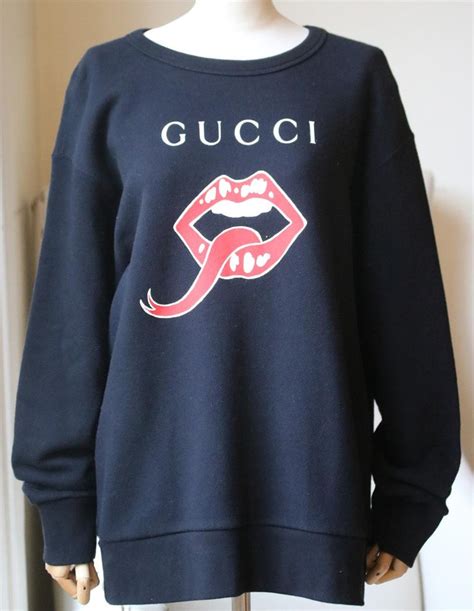 gucci red lips sweater|gucci sweater black and red.